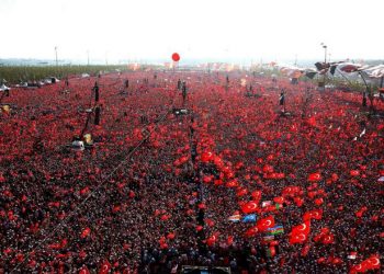 This handout picture released by the Turkey's Presidential Press Service and taken on August 7, 2016 shows people waving Turkish national flags as they gather on at Kizilay Democracy Square in Ankara during a rally against failed military coup on July 15. Hundreds of thousands of people gathered in Istanbul today for a pro-democracy rally organised by the ruling party, bringing to an end three weeks of demonstrations in support of President Recep Tayyip Erdogan after last month's failed coup. / AFP PHOTO / TURKEY'S PRESIDENTIAL PRESS SERVICE AND AFP PHOTO / YASIN BULBUL / RESTRICTED TO EDITORIAL USE - MANDATORY CREDIT "AFP PHOTO / TURKEY'S PRESIDENTIAL PRESS SERVICE / YASIN BULBUL" - NO MARKETING - NO ADVERTISING CAMPAIGNS - DISTRIBUTED AS A SERVICE TO CLIENTS YASIN BULBUL/AFP/Getty Images