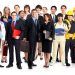 Business people, builders, nurses, doctors, architect. Isolated over white background