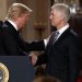 President Donald Trump shakes hands with 10th U.S. Circuit Court of Appeals Judge Neil Gorsuch, his choice for Supreme Court Justices in the East Room of the White House in Washington, Tuesday, Jan. 31, 2017. (AP Photo/Carolyn Kaster)