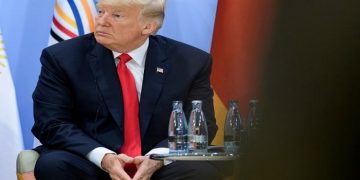 HAMBURG, GERMANY - JULY 08:  US President, Donald Trump attends a panel discussion titled 'Launch Event Women's Entrepreneur Finance Initiative' on the second day of the G20 summit on July 8, 2017 in Hamburg, Germany. Leaders of the G20 group of nations are meeting for the July 7-8 summit. Topics high on the agenda for the summit include climate policy and development programs for African economies.  (Photo by Ukas Michael - Pool/Getty Images)