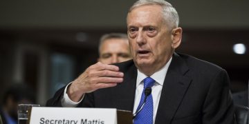 WASHINGTON, USA - JUNE 13: Secretary of Defense Minister James Mattis testifies before the Senate Armed Services Committee on President Trumps proposed 2018 budget for the Department of Defense in Washington, USA on June 13, 2017. (Photo by Samuel Corum/Anadolu Agency/Getty Images)