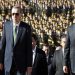 Turkey's Prime Minister Tayyip Erdogan (2nd R) and leader of the main opposition Republican People's Party (CHP) Kemal Kilicdaroglu (R) attend an official ceremony to mark the 89th anniversary of Republic Day at Anitkabir in Ankara October 29, 2012. Anitkabir is the mausoleum of Mustafa Kemal Ataturk, founder of secular Turkey. REUTERS/Umit Bektas (TURKEY - Tags: POLITICS) - RTR39QHB