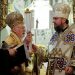 Ecumenical Patriarch Bartholomew I hands Tomos, a decree granting Ukraine church independence, to Metropolitan Epifaniy, head of the Orthodox Church of Ukraine, after the Epiphany mass at the Patriarchal Cathedral of St. George in Istanbul, Turkey January 6, 2019. REUTERS/Murad Sezer