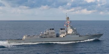 180329-N-IA905-2098  INDIAN OCEAN (March 29, 2018) The guided-missile destroyer USS Preble (DDG 88) transits the Indian Ocean. Preble is underway with the Theodore Roosevelt Carrier Strike Group for a scheduled deployment in the U.S. 7th Fleet area of operations in support of maritime security operations and theater security cooperation efforts. (U.S. Navy photo by Mass Communication Specialist 3rd Class Morgan K. Nall/Released)