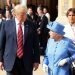 WINDSOR, ENGLAND - JULY 13:  Queen Elizabeth II, President of the United States, Donald Trump and First Lady, Melania Trump walk from the Quadrangle after inspecting an honour guard at Windsor Castle on July 13, 2018 in Windsor, England.  Her Majesty welcomed the President and Mrs Trump at the dais in the Quadrangle of the Castle. A Guard of Honour, formed of the Coldstream Guards, gave a Royal Salute and the US National Anthem was played. The Queen and the President inspected the Guard of Honour before watching the military march past. The President and First Lady then joined Her Majesty for tea at the Castle.  (Photo by Chris Jackson/Getty Images)