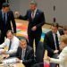 (FromL) Spain's Prime Minister Pedro Sanchez, Sweden's Prime Minister Stefan Lofven, Czech Republic's Prime Minister Andrej Babis, Slovakia's Prime Minister Peter Pellegrini, Luxembourg's Prime Minister Xavier Bettel, France's President Emmanuel Macron and Germany's Chancellor Angela Merkel attend an European Council meeting at The Europa Building in Brussels, on June 20, 2019. (Photo by JOHANNA GERON / POOL / AFP)        (Photo credit should read JOHANNA GERON/AFP/Getty Images)