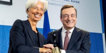 Christine Lagarde and Mario Draghi