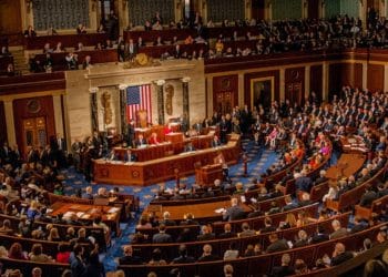 View, from the balcony, of congressmen and congresswomen on the house floor as the 115th Congress is called into session on its opening day, Washington DC, January 3, 2017. (Photo by Mark Reinstein/Corbis via Getty Images)