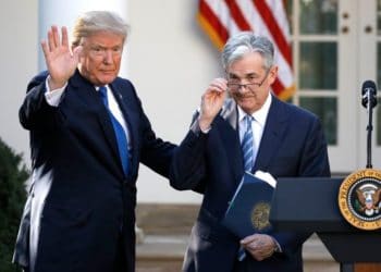 U.S. President Donald Trump gestures with Jerome Powell, his nominee to become chairman of the U.S. Federal Reserve at the White House in Washington, U.S., November 2, 2017. REUTERS/Carlos Barria