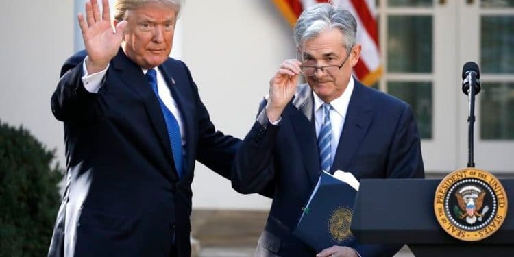 U.S. President Donald Trump gestures with Jerome Powell, his nominee to become chairman of the U.S. Federal Reserve at the White House in Washington, U.S., November 2, 2017. REUTERS/Carlos Barria