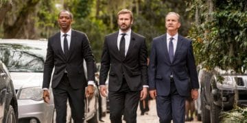 COUNCIL OF DADS -- "Pilot" Episode 101 -- Pictured: (l-r) J. August Richards as Dr. Oliver Post, Clive Standen as Anthony Lavelle, Michael O'Neill as Larry Mills -- (Photo by: Quantrell Colbert/NBC)