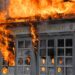 A Los Angeles Police Department kiosk is seen ablaze in The Grove shopping center during a protest over the death of George Floyd, Saturday, May 30, 2020, in Los Angeles. Protests were held in U.S. cities over the death of Floyd, a black man who died after being restrained by Minneapolis police officers on May 25.  (AP Photo/Mark J. Terrill)