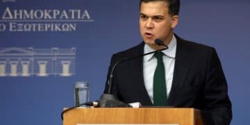 Ο εκπρόσωπος τύπου του ΥΠΕΞ Αλέξανδρος Γεννηματάς στη σημερινή ενημέρωση των συντακτών στο υπουργείο, Πέμπτη 21 Νοεμβρίου 2019. ΑΠΕ-ΜΠΕ/ΑΠΕ-ΜΠΕ/Αλέξανδρος Μπελτές