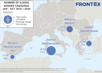 Χάρτης προσφυγικών ροών της Frontex