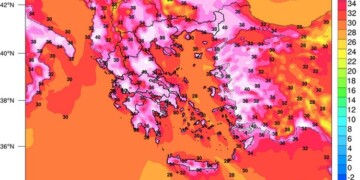 Καύσωνας: Μέγιστες θερμοκρασίες