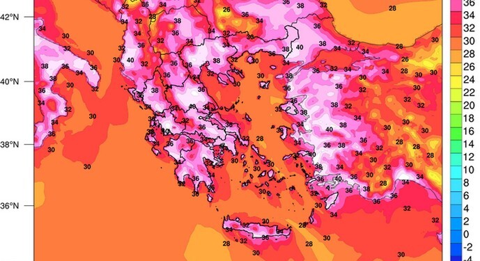 Καύσωνας: Μέγιστες θερμοκρασίες