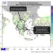 Στον προγνωστικό χάρτη παρουσιάζονται τα εκτιμώμενα αθροιστικά ύψη υετού
