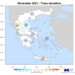 Κοντά στον μέσο όρο της 10ετίας η θερμοκρασία τον Νοέμβριο