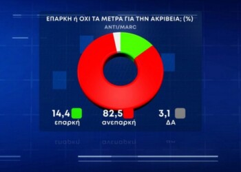 Στην ερώτηση σε ποια αγαθά καίνε περισσότερο οι αυξήσεις το 55% λέει στο ηλεκτρικό ρεύμα, το 52,2% στα τρόφιμα και τα είδη σούπερ μάρκετ, το 40,8% στη βενζίνη, το 37,4% σε φυσικό αέριο και πετρέλαιο θέρμανσης, το 4% στα ενοίκια, το 2,5% στην ένδυση και υπόδηση.