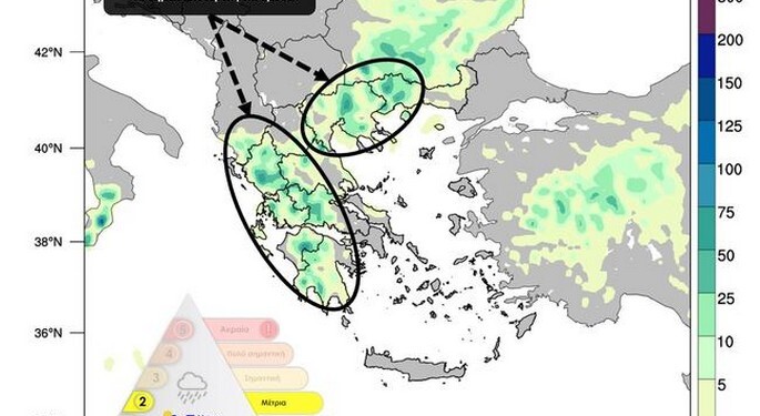 Σύμφωνα με τα προγνωστικά στοιχεία του Εθνικού Αστεροσκοπείου Αθηνών / Meteo.gr, βροχές και καταιγίδες αναμένεται να εκδηλωθούν το Σάββατο 18/06, 