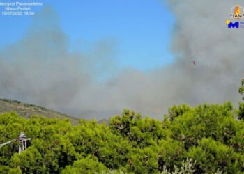 Πυρομετεωρολογική ενημέρωση για την εν εξελίξει φωτιά στην Πεντέλη εξέδωσε το Εθνικό Αστεροσκοπείο Αθηνών, προειδοποιώντας για νέες διάσπαρτες εστίες