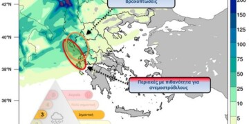 ισχυρές βροχές και καταιγίδες αναμένονται στα δυτικά-βορειοδυτικά τμήματα της χώρας μας από τις βραδινές ώρες της Δευτέρας 26/09