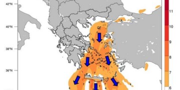 Σύμφωνα με τα προγνωστικά στοιχεία του Εθνικού Αστεροσκοπείου Αθηνών / meteo.gr, πολύ ενισχυμένοι άνεμοι βορείων διευθύνσεων θα επικρατήσουν στο Αιγαίο 