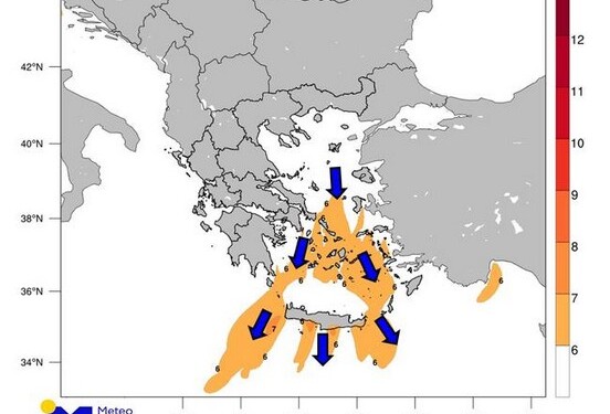 Σύμφωνα με τα προγνωστικά στοιχεία του Εθνικού Αστεροσκοπείου Αθηνών/meteo.gr, ενίσχυση αναμένεται να παρουσιάσουν οι βόρειοι άνεμοι στο Αιγαίο την Παρασκευή