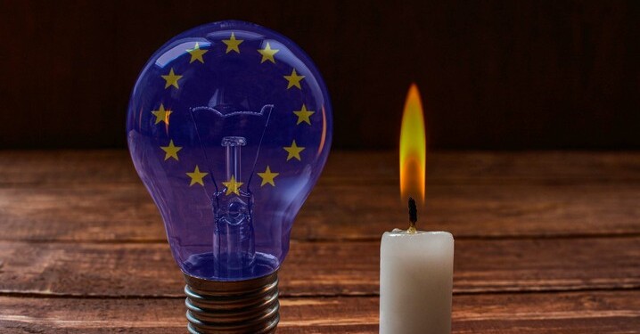 Energy crisis in the European Union - with copy space Concept of the energy crisis and electricity inflation .