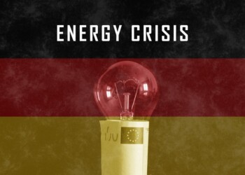 Energy crisis in Germany, Concept crisis of electricity with flag Germany