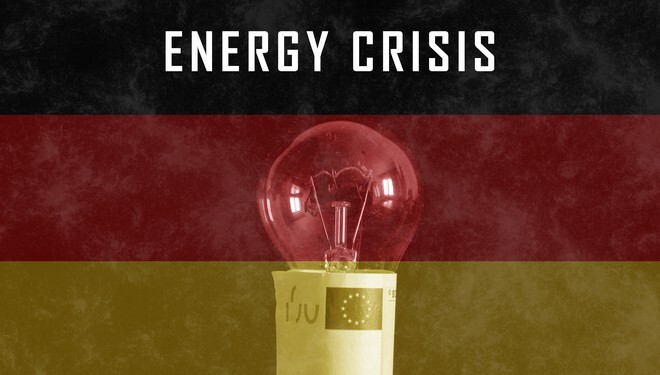 Energy crisis in Germany, Concept crisis of electricity with flag Germany