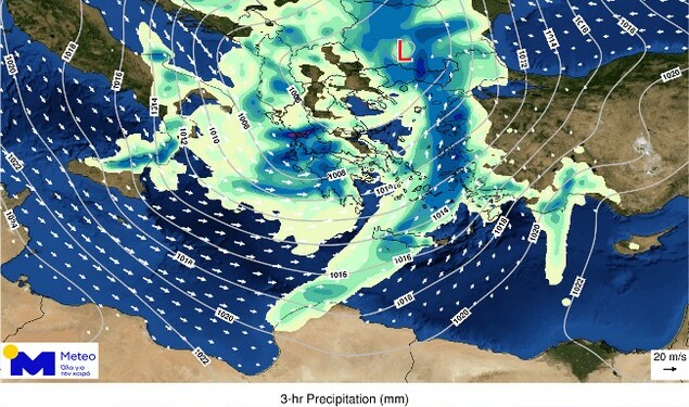 Meteo: Καταιγίδες και χιόνια την Τρίτη