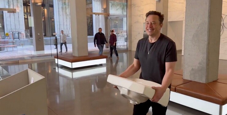 Elon Musk entering Twitter after buyout