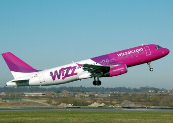 Wizz Air airplane takes off