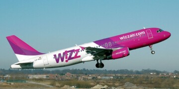 Wizz Air airplane takes off