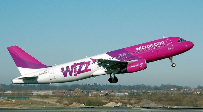 Wizz Air airplane takes off