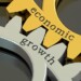 Economic Growth concept on the gearwheels, 3D rendering