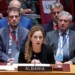 Albania's Foreign Minister Olta Xhacka speaks during a high level Security Council meeting on the situation in Ukraine, Thursday, Sept. 22, 2022, at United Nations headquarters. (AP Photo/Mary Altaffer)