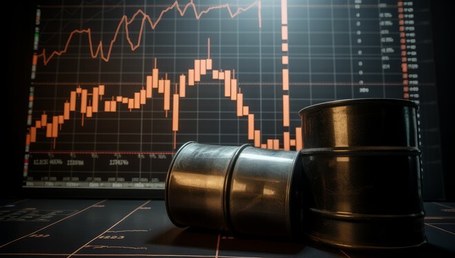 Brent oil barrel. Diagram chart. Generate Ai