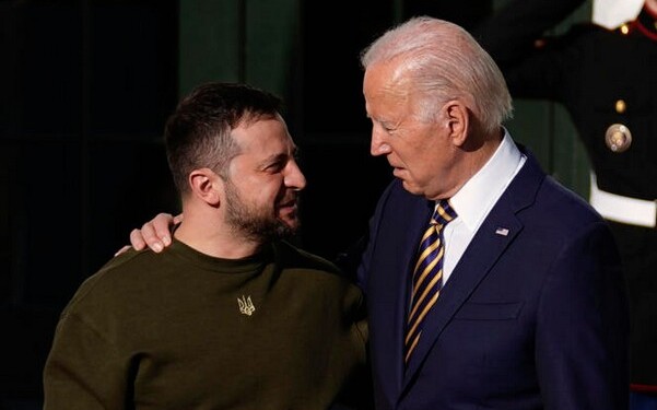 President Joe Biden welcomes Ukraine's President Volodymyr Zelenskyy at the White House in Washington, Wednesday, Dec. 21, 2022. (AP Photo/Andrew Harnik)