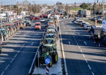 Κινητοποίηση αγροτών στον Πλατύκαμπο Λάρισας.  Τετάρτη 31 Ιανουαρίου 2024 (EUROKINISSI)