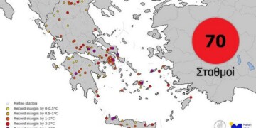 Με θερμοκρασίες ρεκόρ έκλεισε ο Μάρτιος σε 70 περιοχές