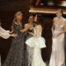 epa11213404 Emma Stone (3-R) is handed the Oscar for Best Actress In A Leading Role from Jennifer Lawrence (2-L) as Sally Field (L) Michelle Yeoh (3-L) Charlize Theron (2-R) and Jessica Lange (R) look on during the 96th annual Academy Awards ceremony at the Dolby Theatre in the Hollywood neighborhood of Los Angeles, California, USA, 10 March 2024. The Oscars are presented for outstanding individual or collective efforts in filmmaking in 23 categories.  EPA/CAROLINE BREHMAN