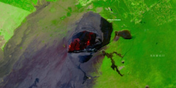 A new eruption of the Kilauea volcano in Hawaii
Location: Hawaii
Credit: European Union, Copernicus Sentinel-2 imagery