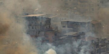 Smoke rises from an Israeli airstrike in Dahiyeh, Beirut, Sunday, Oct. 27, 2024. (AP Photo/Hassan Ammar)