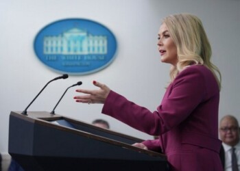 White House press secretary Karoline Leavitt speaks during a briefing at the White House, Tuesday, Jan. 28, 2025, in Washington. (AP Photo/Evan Vucci)